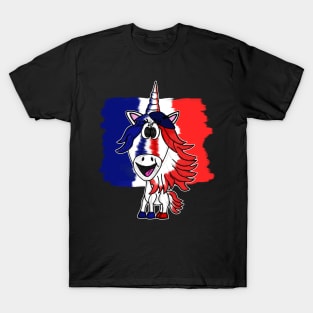 Bastille Day 14 July French Unicorn Tricolore Funny T-Shirt